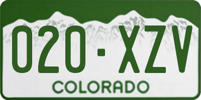 CO license plate 020XZV