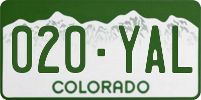 CO license plate 020YAL