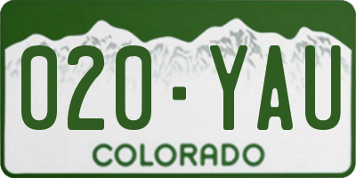 CO license plate 020YAU