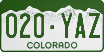 CO license plate 020YAZ