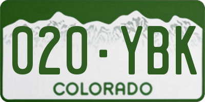 CO license plate 020YBK