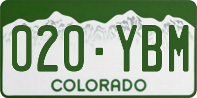 CO license plate 020YBM