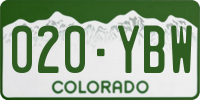 CO license plate 020YBW