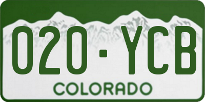 CO license plate 020YCB