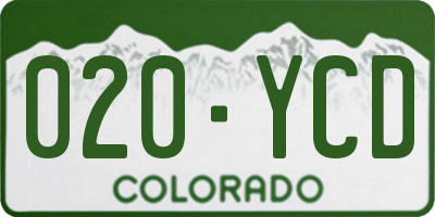 CO license plate 020YCD