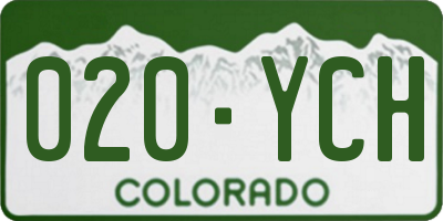 CO license plate 020YCH