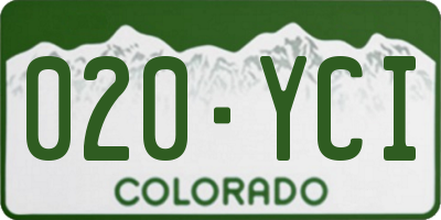 CO license plate 020YCI