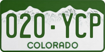 CO license plate 020YCP