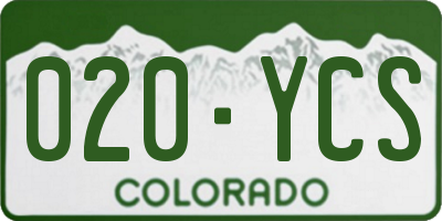 CO license plate 020YCS