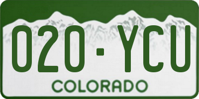 CO license plate 020YCU