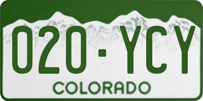 CO license plate 020YCY