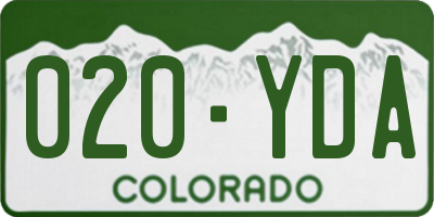 CO license plate 020YDA