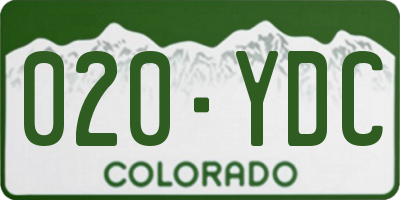 CO license plate 020YDC