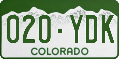 CO license plate 020YDK