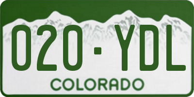 CO license plate 020YDL