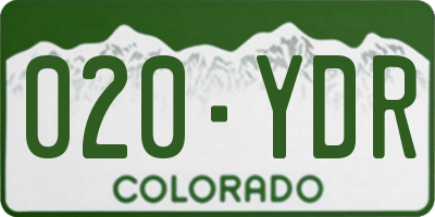CO license plate 020YDR