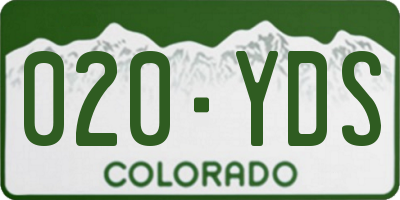 CO license plate 020YDS