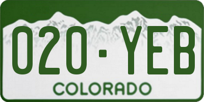 CO license plate 020YEB
