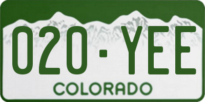 CO license plate 020YEE