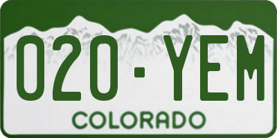 CO license plate 020YEM