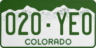 CO license plate 020YEO