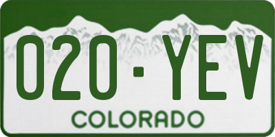 CO license plate 020YEV