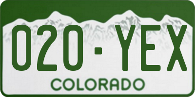 CO license plate 020YEX