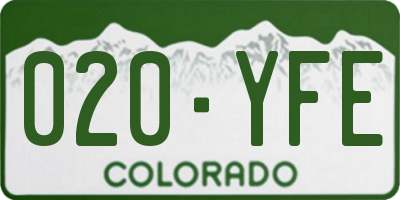 CO license plate 020YFE