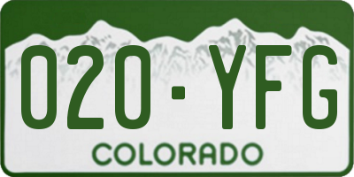 CO license plate 020YFG