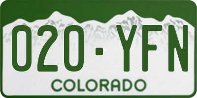CO license plate 020YFN