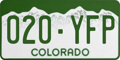 CO license plate 020YFP