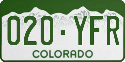 CO license plate 020YFR