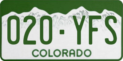 CO license plate 020YFS
