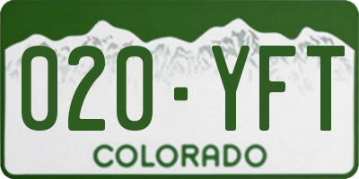 CO license plate 020YFT