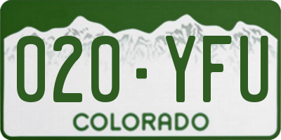 CO license plate 020YFU