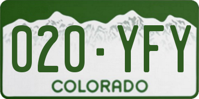 CO license plate 020YFY