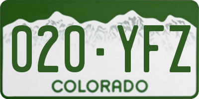 CO license plate 020YFZ