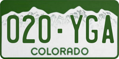 CO license plate 020YGA