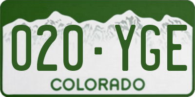 CO license plate 020YGE