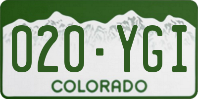 CO license plate 020YGI