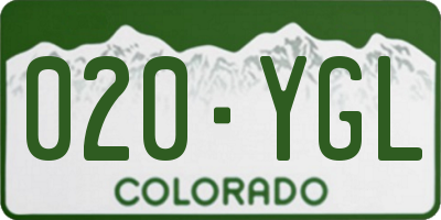 CO license plate 020YGL