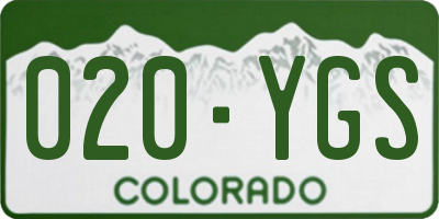 CO license plate 020YGS