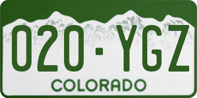 CO license plate 020YGZ