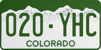CO license plate 020YHC