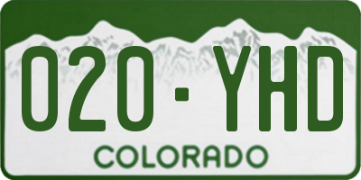 CO license plate 020YHD