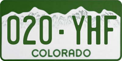 CO license plate 020YHF