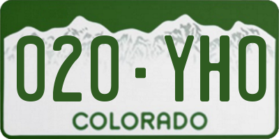 CO license plate 020YHO