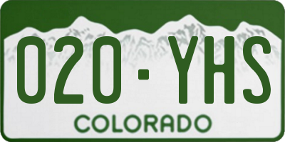 CO license plate 020YHS