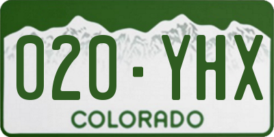 CO license plate 020YHX