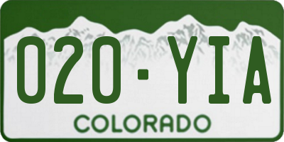 CO license plate 020YIA